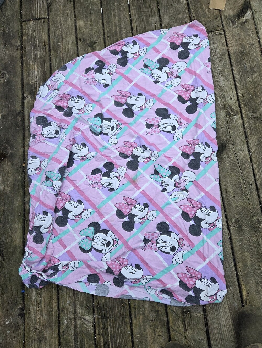 Vintage 1990s Disney Minnie Mouse Twin Flannel Sheet Set By Franco Manufacting